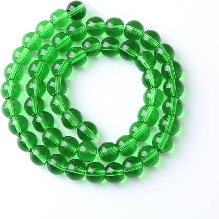 60pcs 6mm Smooth Green Crystal Glass Quartz Beads Round Loose Beads for Jewelry ... - Image 5