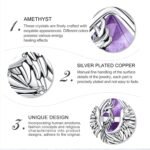 Vito Phoenix Necklace for Women Men, Silver Plated Copper Phoenix Obsidian/Ameth... - Image 9