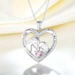 YL Horse Necklace 925 Sterling Silver Heart Pendant Animals Jewelry for Women - Image 5