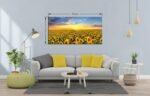 Sunflower Wall Decor Flower Wall Art Sunset Rustic Pictures Painting For Living ... - Image 3