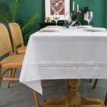 EHouseHome Heavy Duty Fabric Tablecloth with White Lace-Waterproof/Wrinkle Free/... - Image 5