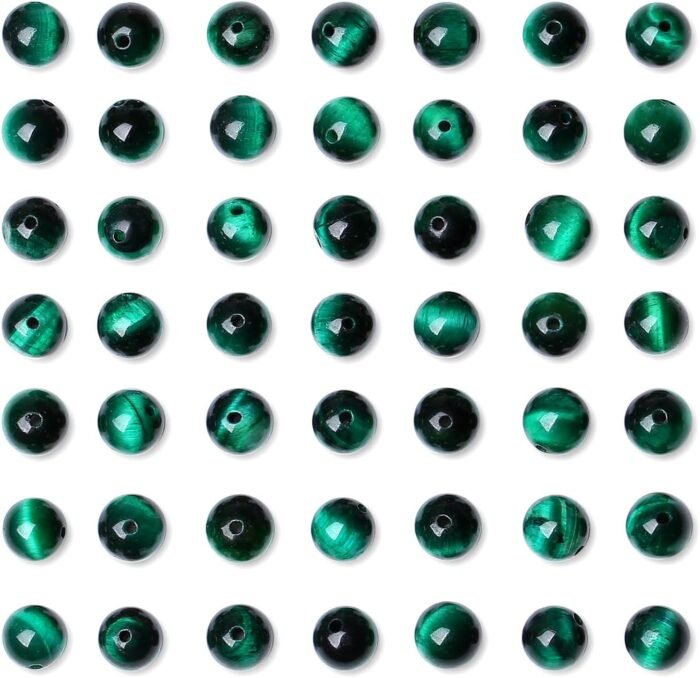 QINJIEJIE 60PCS Green Tiger Eye Beads 8mm Stone Beads Round Loose Gemstone Bead ... - Image 5