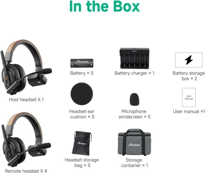 Accsoon Como SE Wireless Headset Intercom System, 5-Person 2.4GHz Full-Duplex Te... - Image 10