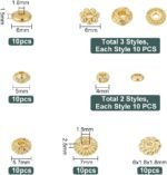 PH PandaHall 100pcs 18K Gold Spacer Beads 10 Styles Metal Beads Flat Round Gold ... - Image 3