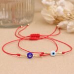 Evil Eye Beaded Bracelets Set for Women Men,Stack Braided Gold Beads Adjustable ... - Image 5