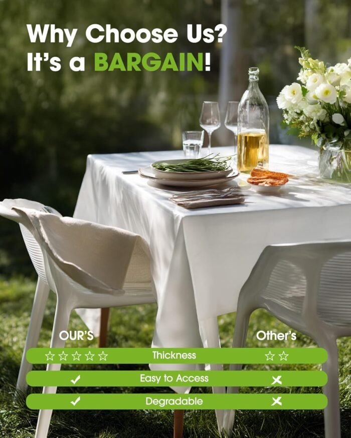 Pureegg Plastic Table Cloth Disposable - 8 Packs, Table Cloth for Retangle Table... - Image 6