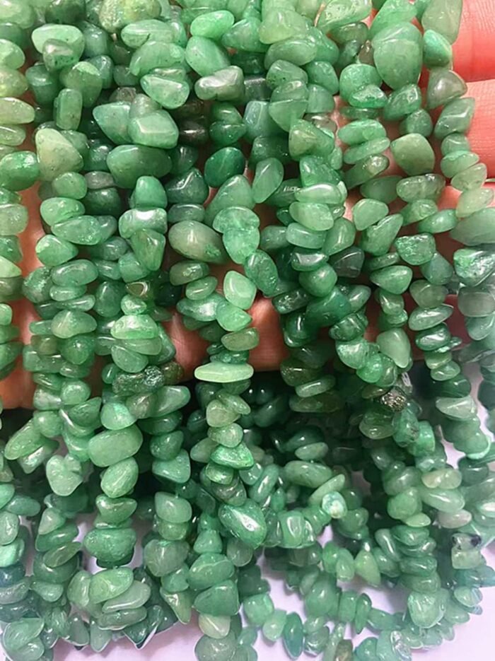 7-8mm Natural Green Aventurine Gemstone Chips Healing Gravel Bracelets Necklace ... - Image 5