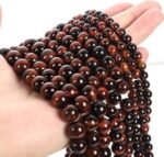 45pcs 8mm Top AAA Natural Stone Beads,Tiger Eye Crystal Gemstone(Maroon Color Ti... - Image 3
