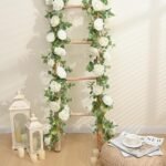 Dolicer 2Pcs 13Ft Artificial Eucalyptus Garlands with Flowers - 8 Roses, Faux Fl... - Image 5
