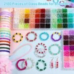 shynek 2100 Pieces 8mm Round Glass Beads for Bracelets, 84 Colors Crystal Glass ... - Image 3