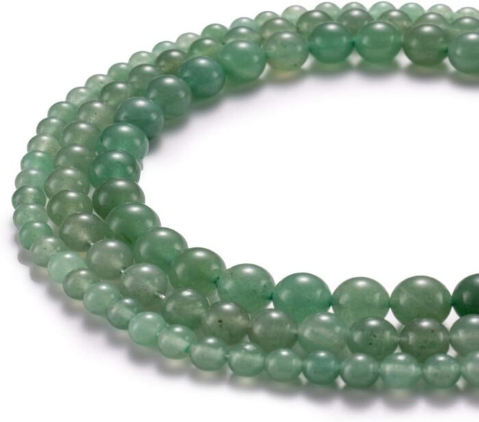 Natural Green Aventurine Jade Stone Round Loose Semi Gemstone Beads for Jewelry ... - Image 3