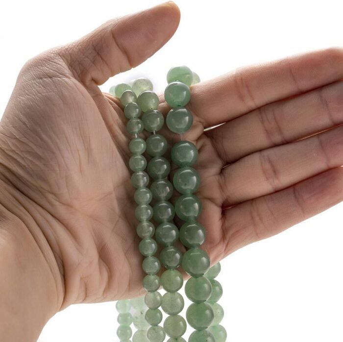 Natural Green Aventurine Jade Stone Round Loose Semi Gemstone Beads for Jewelry ... - Image 5