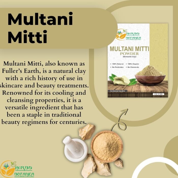 Multani Mitti Powder Earth Clay Mask 100% Pure Bentonite and Kaolin Clay for Ski... - Image 3