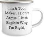 Tool Maker's Wisdom - 12 oz Camping Mug, Ideal Gift for Tool Makers, Gift from F... - Image 3