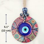 Erbulus Evil Eye Decor Mandala Wall Hanging - 5.1" Wooden Circle - Turkish Nazar... - Image 3
