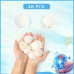 Jangostor 48 PCS Scallop Shells Natural Seashell, 1.5" to 2" White Scallop Shell... - Image 3