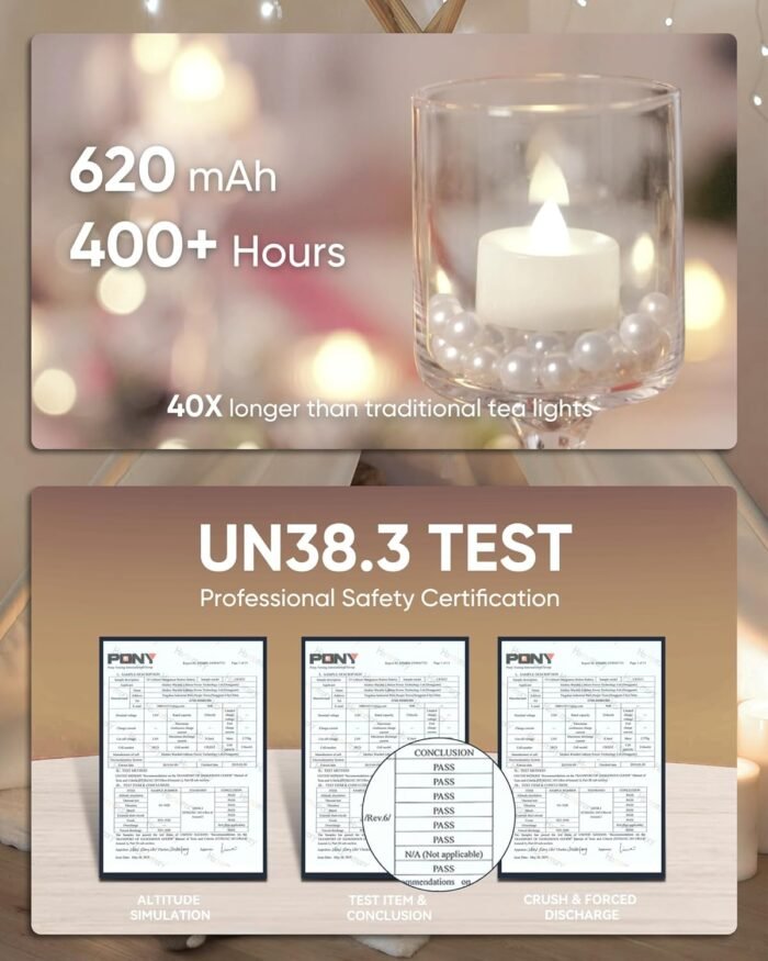 Homemory 12pcs Flameless LED Tea Lights with Remote & Timer, 400+Hours Realistic... - Image 4