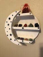 White Moon Shelf, Essential Oil Shelf, Moon Wall Decor, Crystal Display Shelf, M... - Image 3