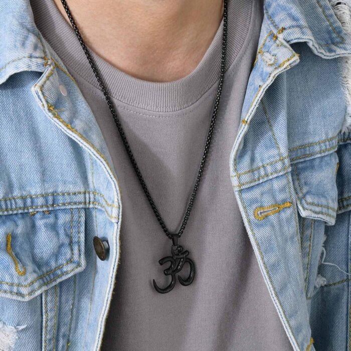 VNOX Om Yoga Pendant Necklace - Hindu Spiritual Amulet Jewelry with Sanskrit Sym... - Image 4