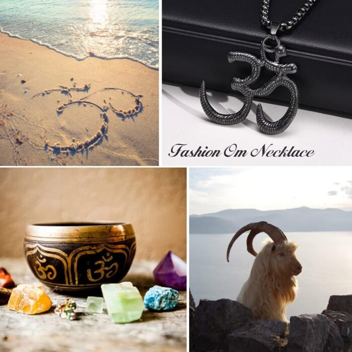 VNOX Om Yoga Pendant Necklace - Hindu Spiritual Amulet Jewelry with Sanskrit Sym... - Image 5