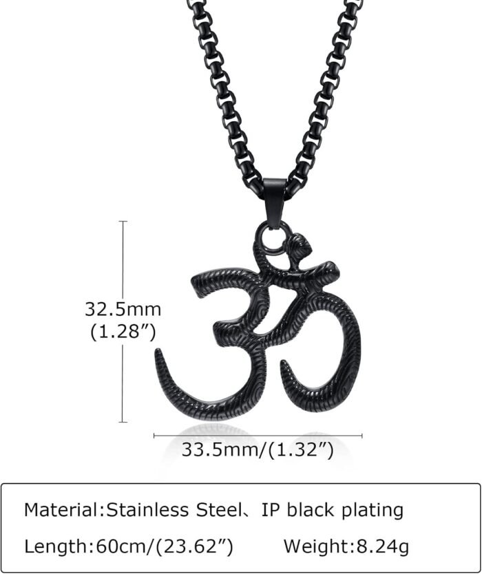 VNOX Om Yoga Pendant Necklace - Hindu Spiritual Amulet Jewelry with Sanskrit Sym... - Image 7