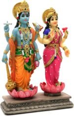 Hindu God Lakshmi Narayan Statue - 8.8” H Laxmi Narayan Sculpture Indian Diwali ... - Image 7
