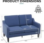 VINGLI Loveseat 53" Small Couch Loveseat Sofas for Living Room Mid Century Moder... - Image 4