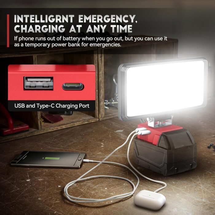 LED Work Light for Milwaukee 18v Battery, Ecarke 7'' 90W Cordless Work Lights 90... - Image 5