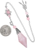 SUNYIK Faceted Healing Crystal Point Pendulum for Divination Pointed Quartz Ston... - Image 3