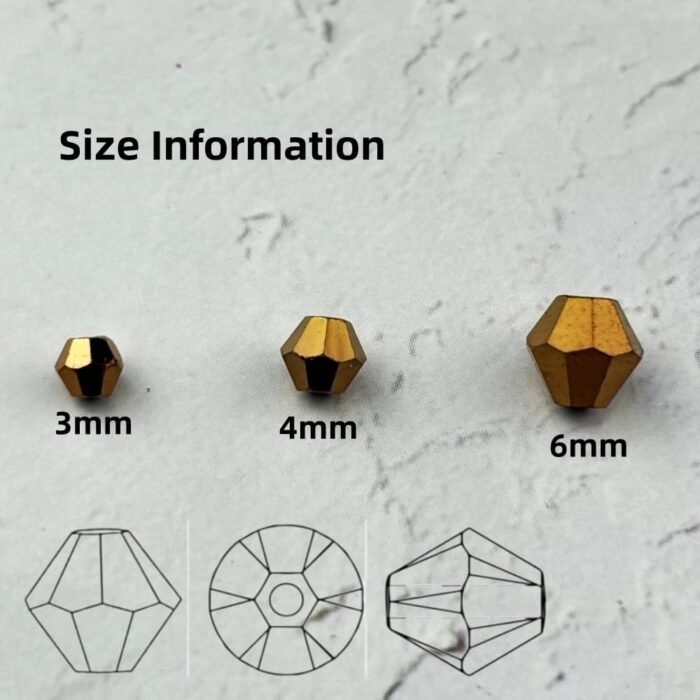 500pcs 3mm Bicone Glass Crystal Beads for Jewelry Making, Faceted Bicone Glass S... - Image 3