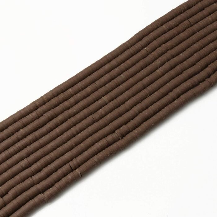 3600 pcs Coffee Clay Beads for Bracelets Making, 10 Strands Flat Round Polymer C... - Image 4