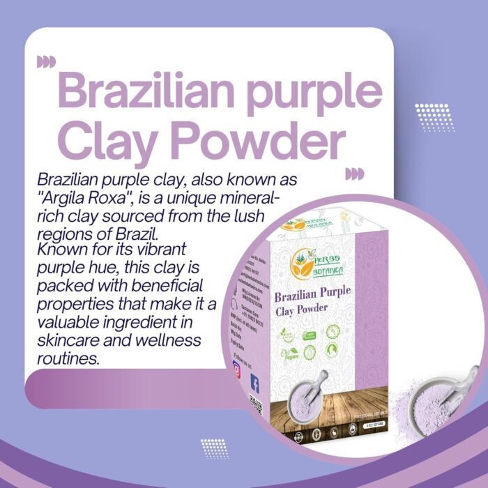 Brazilian Purple Clay Powder Detoxify Skin & Hair Natural Beauty & Skincare DIY ... - Image 9