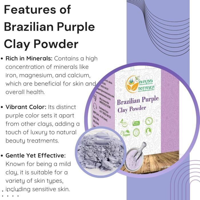 Brazilian Purple Clay Powder Detoxify Skin & Hair Natural Beauty & Skincare DIY ... - Image 10