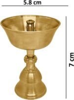 Satvik 4 Pc Set of Pure Brass Diya for Pooja Tibetan Buddhist Altar Supplies Ind... - Image 3
