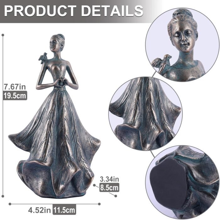 Bird Girl Statue for Home Decor, Garden Fairy Collection Statues, for Women Gard... - Image 3