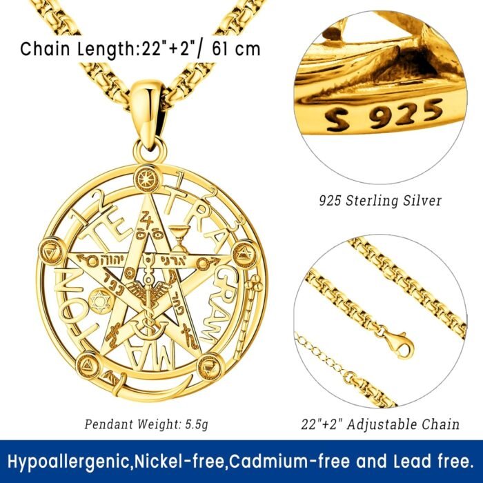 Eusense Tetragrammaton Nudo De Bruja Plata 925 Original Lilith Necklace Triple M... - Image 4