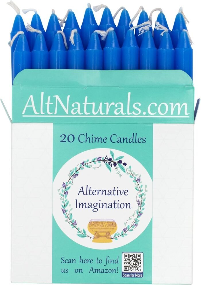 Set of 20 Blue, Unscented, 4 Inch Tall Chime Candles (Altar, Spell) - Image 3