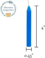 Set of 20 Blue, Unscented, 4 Inch Tall Chime Candles (Altar, Spell) - Image 4