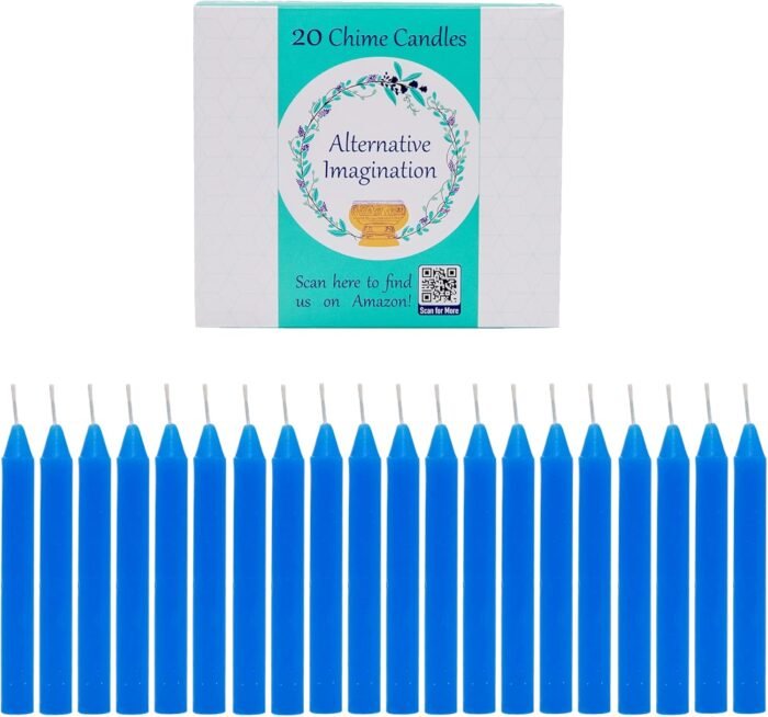 Set of 20 Blue, Unscented, 4 Inch Tall Chime Candles (Altar, Spell) - Image 5