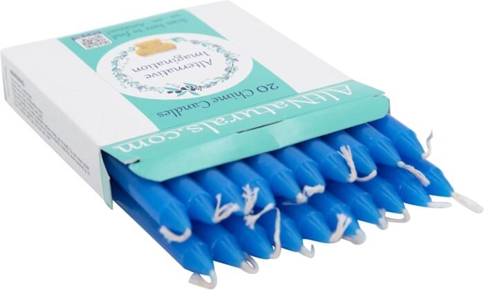 Set of 20 Blue, Unscented, 4 Inch Tall Chime Candles (Altar, Spell) - Image 7
