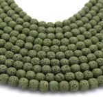 | Olive Green Round 8mm Lava Beads for Jewelry Making | Semi Precious Stone Bead... - Image 5