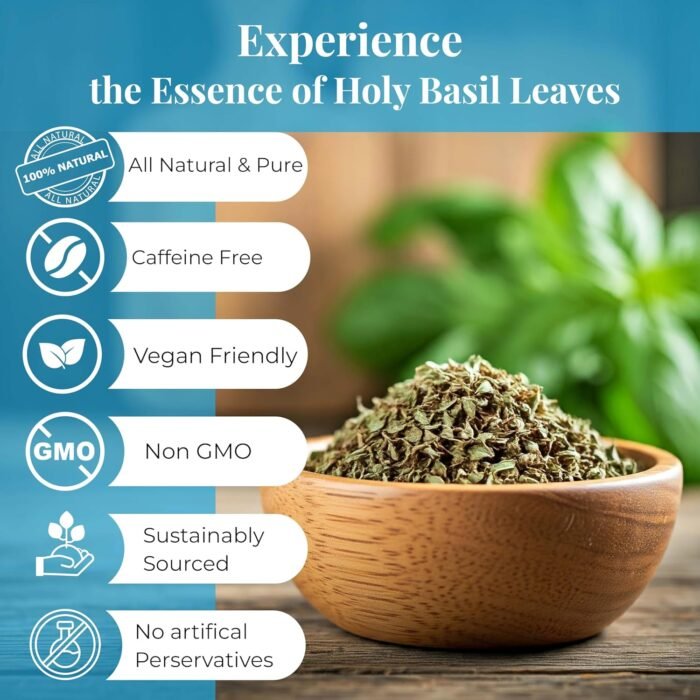 2.6oz Dried Holy Basil Leaves, Aromatic Tea, Crushed Tulsi Leaves | Relaxing and... - Image 4