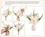 Mkono Small Artificial Flowers in Ceramic Vase 13.5" Centerpieces Coffee Table D... - Image 6