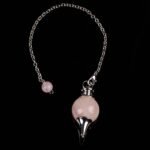 Rose Quartz Pendulum Ball Shape Natural Chakra Stone Pendulums Divination Tools ... - Image 5