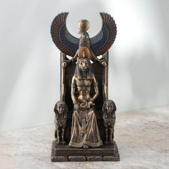 Veronese Design 11 Inch Sekhmet Egyptian Goddess of Healing Sitting on Throne Co... - Image 3