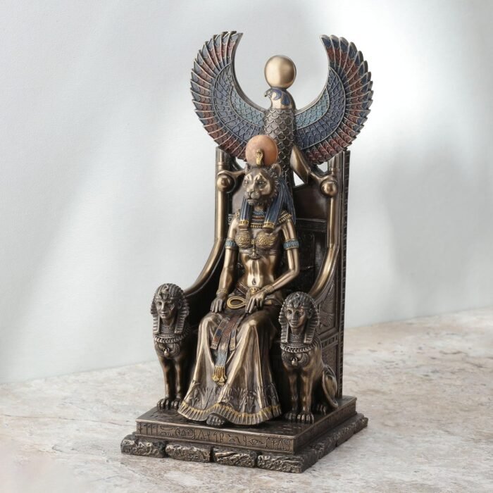 Veronese Design 11 Inch Sekhmet Egyptian Goddess of Healing Sitting on Throne Co... - Image 4