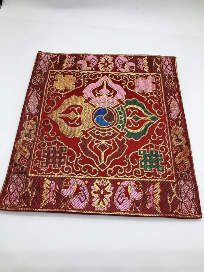 Tibetan Buddhist red Double dorje Silk Brocade Table Cover/Altar Cloth/Shrine Cl... - Image 3