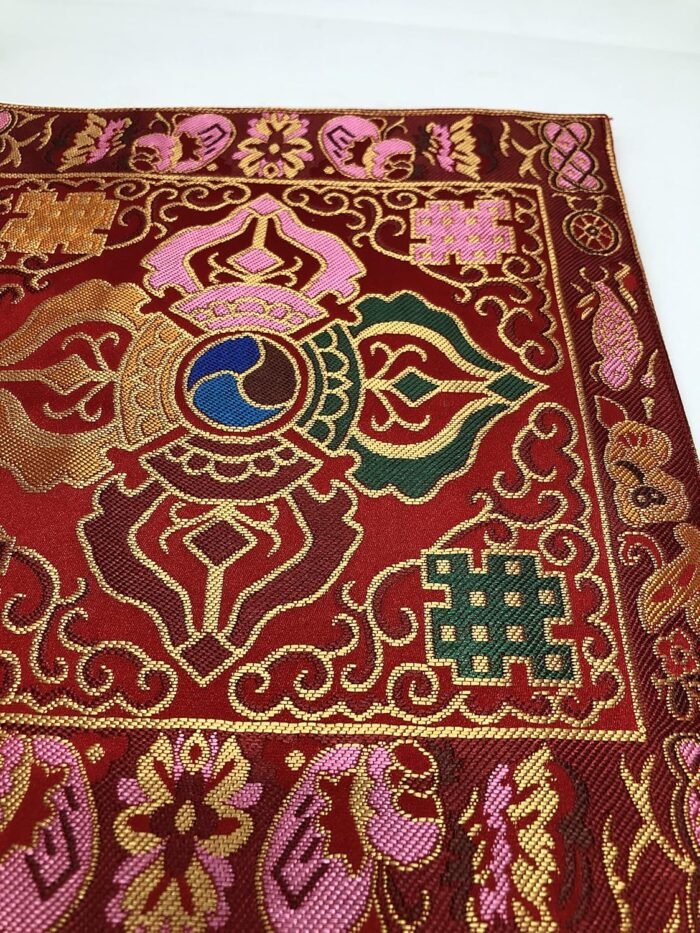Tibetan Buddhist red Double dorje Silk Brocade Table Cover/Altar Cloth/Shrine Cl... - Image 4