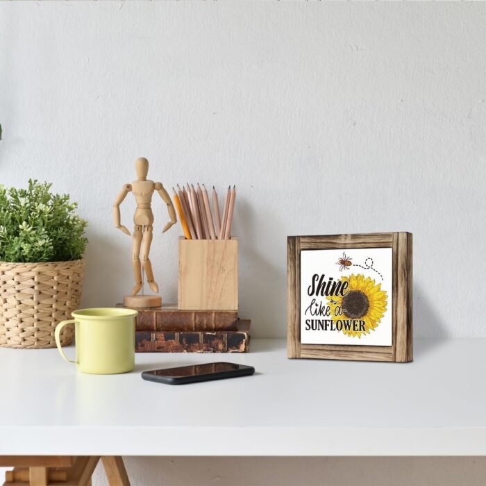 Shine Like A Sunflower Sign, Summer Decor Sign, Decorative Plaque Box Sign, Insp... - Image 5