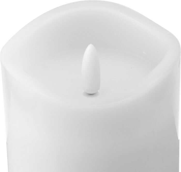 Stonebriar 6 Count White Real Wax 3x6 Flameless LED Pillar Candles with Remote a... - Image 4